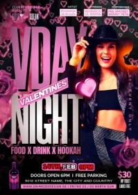 Black Maximalist Valentine Day Party A4 template