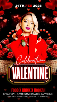 Black Maximalist Valentine Day Party Instagram Story template