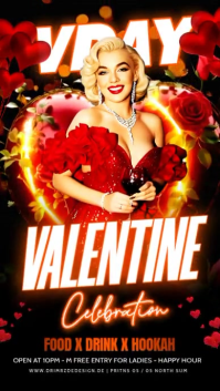 Black Maximalist Valentine Day Party Instagram Story template