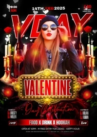 Black Maximalist Valentine Day Poster A6 template