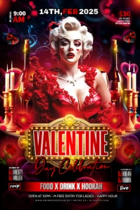 Black Maximalist Valentine Day Poster template