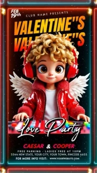 Black Maximalist Valentine Day Poster Instagram Story template