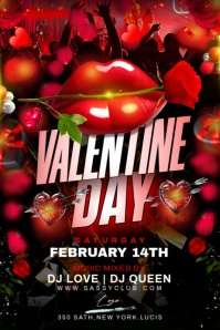 Black Maximalist Valentine Day Poster Poster Cartaz template