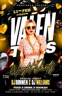 Black Maximalist Valentines Night Club Party Tabloid template