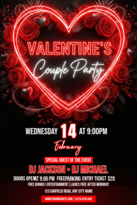 Black Maximalist Valentinesdaycelebration Poster template