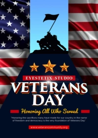 Black Maximalist Veterans Day Celebration A5 template