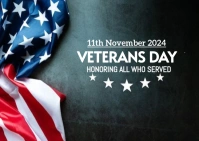 Black Maximalist Veterans Day Usa Postcard template