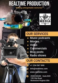Black Maximalist Videography And Photography Ad A5 template
