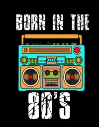 Black Maximalist Vintage 1980s Retro Music Poster Flyer (us Letter) template