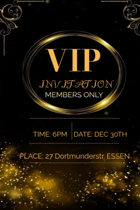 Vip Poster. Member Black Maximalist Vip Member Poster Template | PosterMyWall
