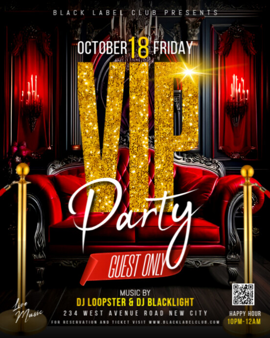 Copy of Black Maximalist Vip Party Lounge Elite Luxury Private ...