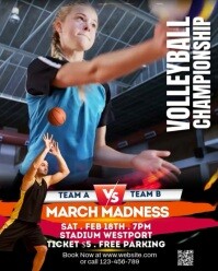 Black Maximalist Volleyball Instagram Portrait template