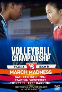 Black Maximalist Volleyball Pinterest Graphic template