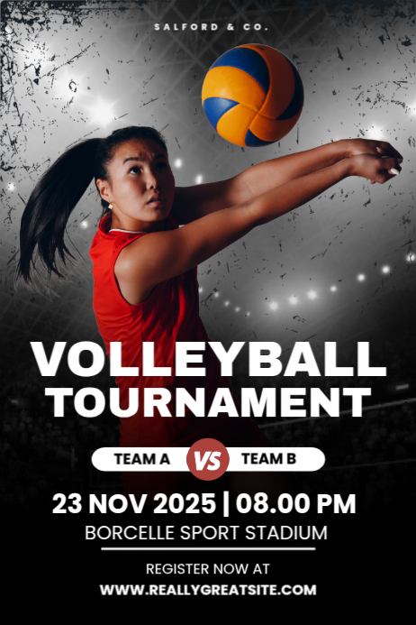 Volleyball Tournament Posters Template | PosterMyWall