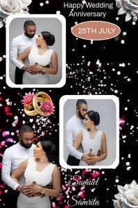 Black Maximalist Wedding Anniversary  Poster Plakat template