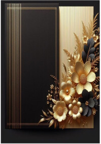Black Maximalist Wedding Card/ Photo Frame  A3 template