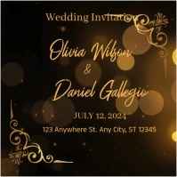 Black Maximalist Wedding Card Video Wedding Announcement Instagram Post template
