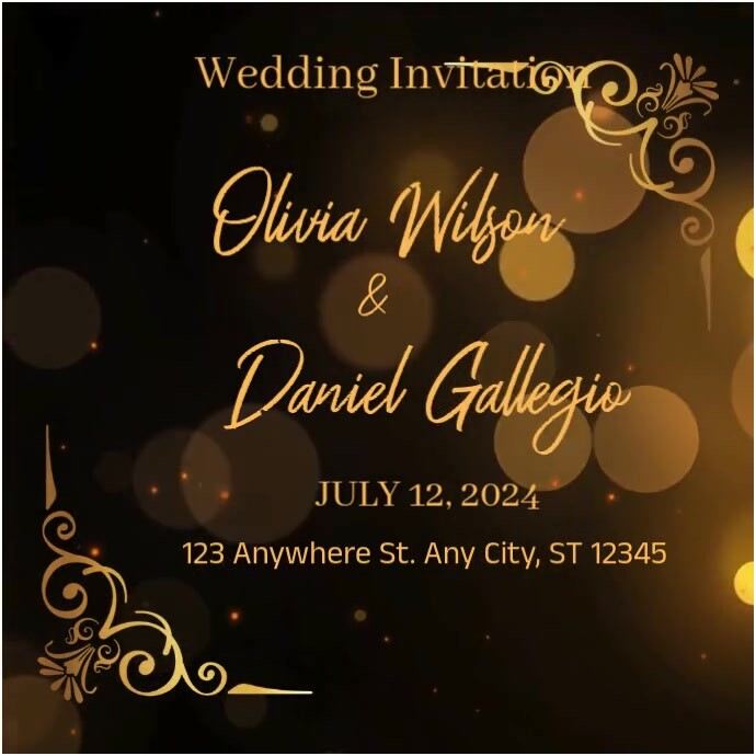 Black Maximalist Wedding Card Video Wedding Announcement Instagram Post template