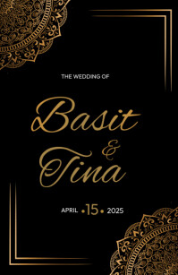 Black Maximalist Wedding Invitations  Tabloid template