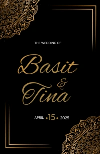 Black Maximalist Wedding Invitations  Tabloid template