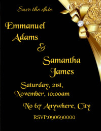 Black Maximalist Wedding Save The Date Flyer (us Letter) Volante (Carta US) template