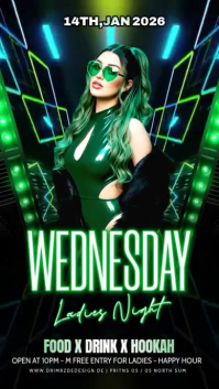 Black Maximalist Wednesday Party Flyer Instagram Story template