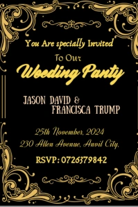 Black Weeding Invitation Card Tumblr Graphic template
