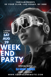 Black Maximalist Weekend Party Poster template