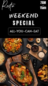 Black Maximalist Weekend Special Food  Instagram Story template