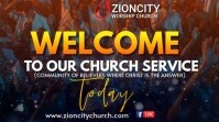 Black Maximalist Welcome To Our Church Service  Twitter Post template