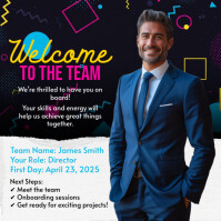 Black Maximalist Welcome To The Team Instagram Post template