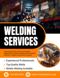 Black Maximalist Welding Service Flyer (us Letter) Pamflet (Letter AS) template
