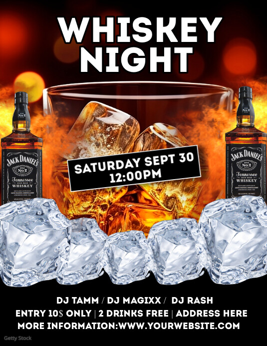 Black Maximalist Whiskey Night Flyer (us Lett Template | PosterMyWall