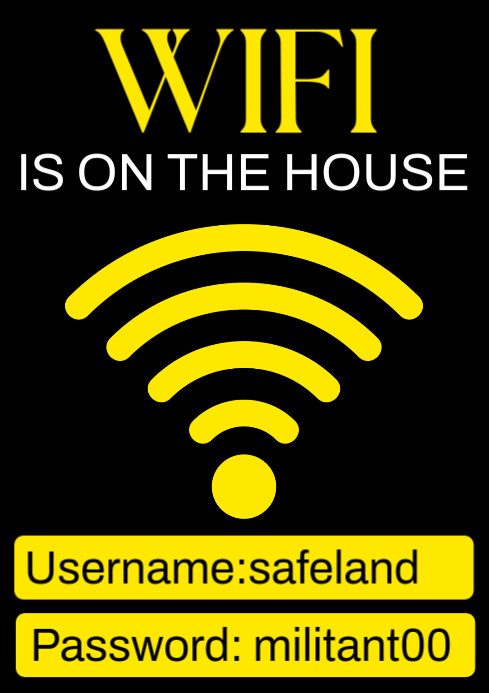 Copy of Black Maximalist Wifi Sign A4 | PosterMyWall