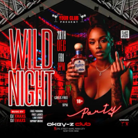 Black Maximalist Wild Friday Night Club Party Instagram Post Instagram-Beitrag template