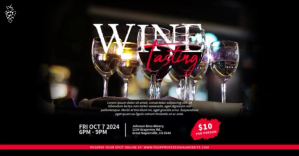 Black Wine Tasting Event Facebook Event Cover Template