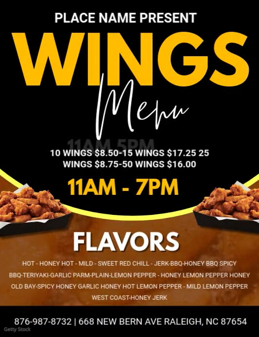 Black Maximalist Wings Flyers Flyer (us Letter) template