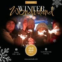Black Maximalist Winter Wonderland  Square (1:1) template