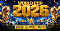 Black Maximalist World Cup 2026 Facebook Shared Image Video template