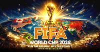 Black Maximalist World Cup 2026 Facebook Shared Image Video Isithombe Esabiwe ku-Facebook template