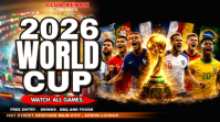 Black Maximalist World Cup Viewing Party Digital Display template