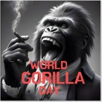 Black Maximalist World Gorilla Day Video Temp Logótipo template