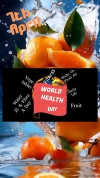 Black Maximalist World Health Day Instagram Reel template