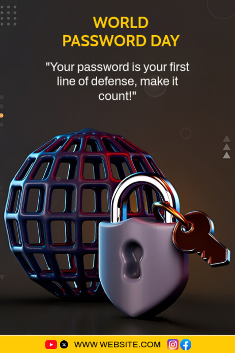 Password Example Poster Plantilla de Black Maximalist World Password Day Poster | PosterMyWall