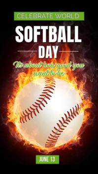 Black Maximalist World Softball Day  Instagram Story template