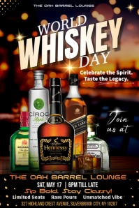 Black Maximalist World Whiskey Day Poster template