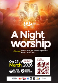 Black Maximalist Worship Flyer  A3 template