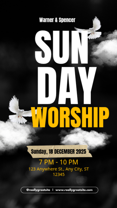 Plantilla de Black Maximalist Worship Sunday Service Church Instagram ...