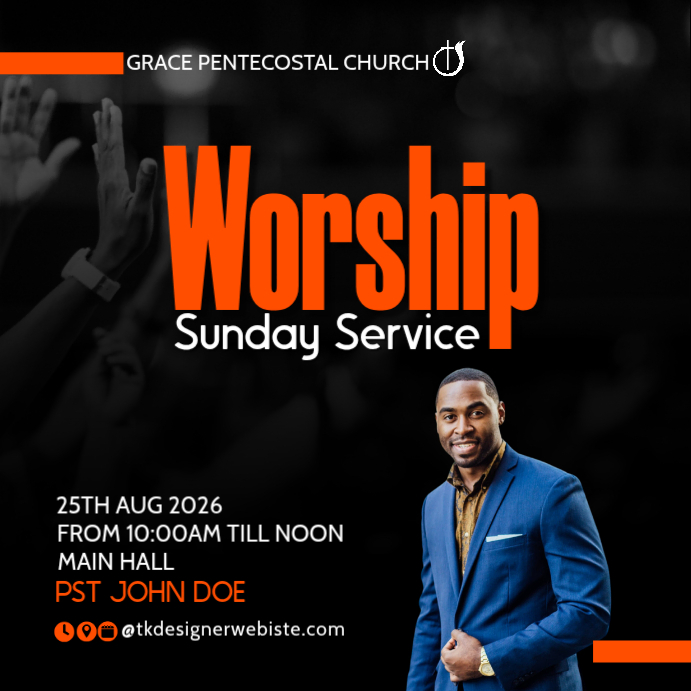 Black Maximalist Worship Sunday Service Instagram Post Template ...