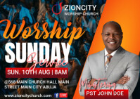 Black Maximalist Worship Sunday Service  Postcard template